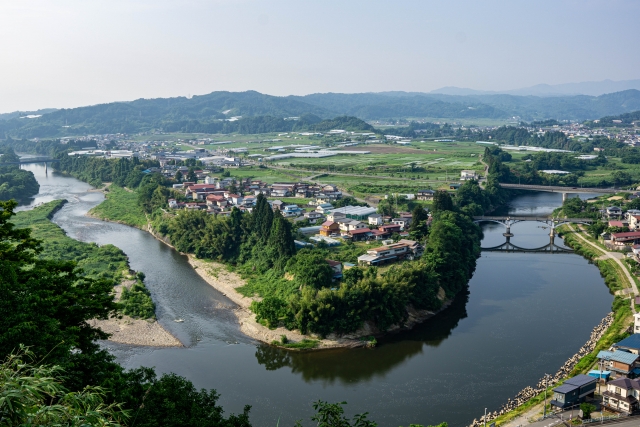 大江町と最上川