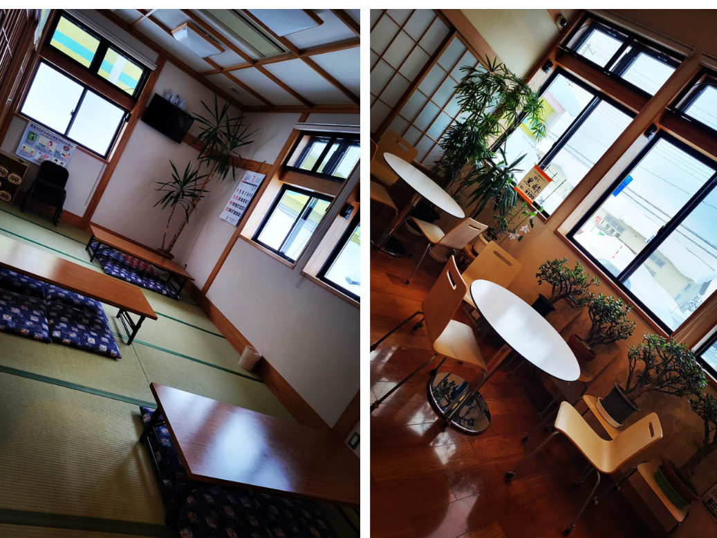 館内の和室席とテーブル席