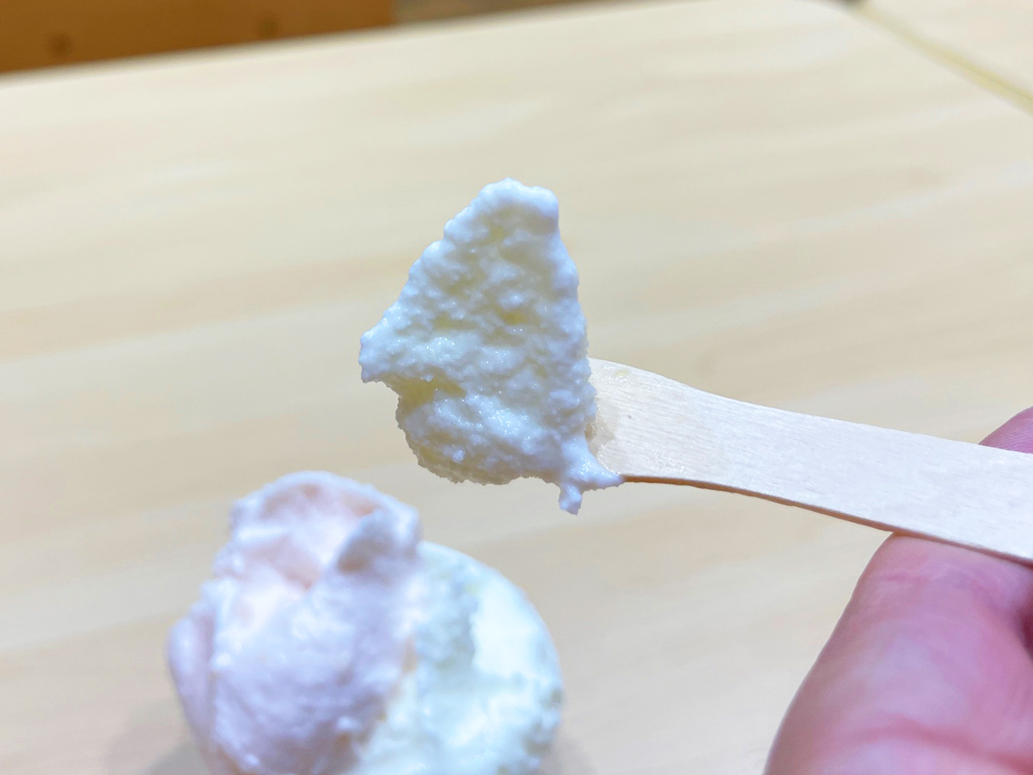 ジェラート 断面 なめらかな食感