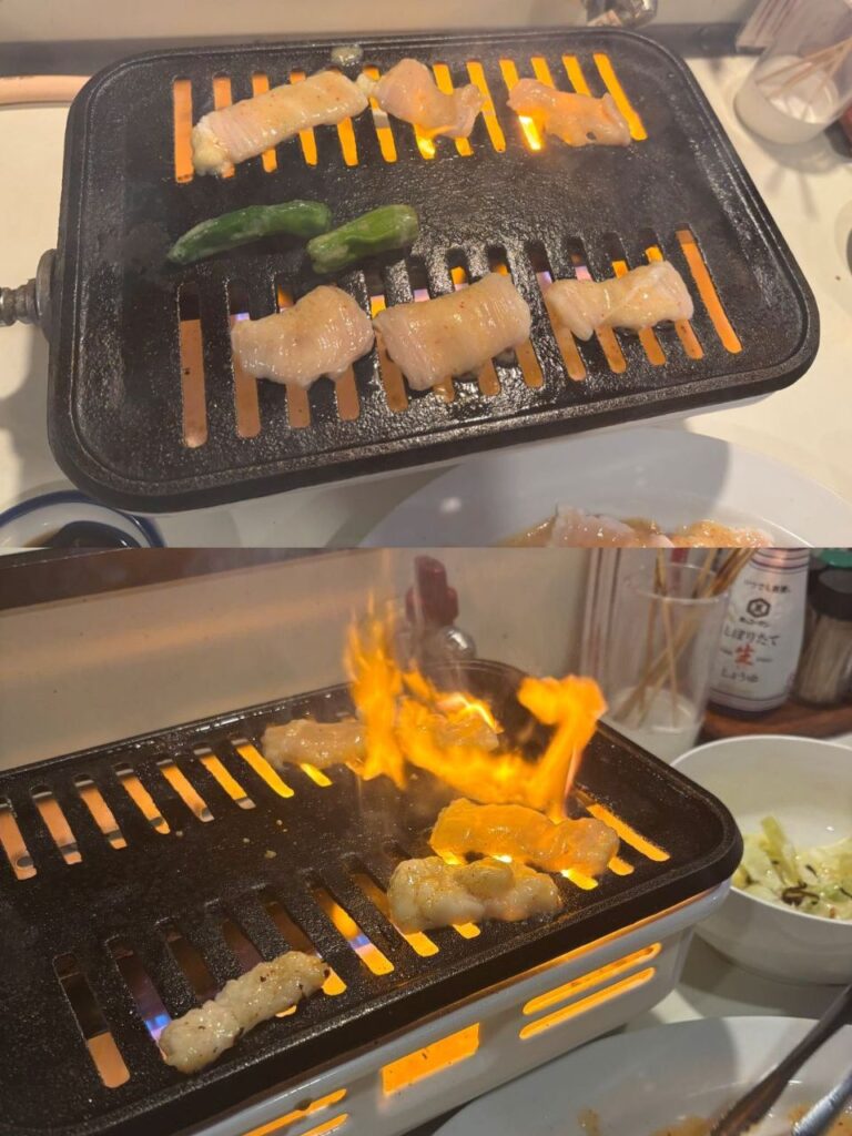 注意！火が大きく上がることがあります