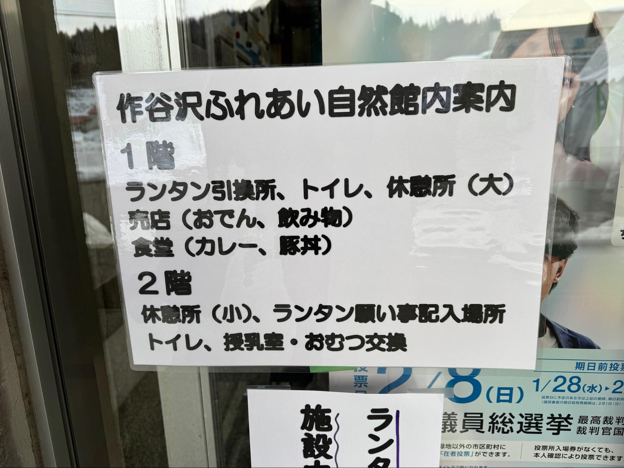 作谷沢ふれあい自然館の館内案内